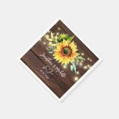 Zonnebloem Rustic Dark Wood Weddenschap Servet (Hoek)