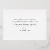 Zonnebloem Rustic Fall Wedding Hartelijk dank Folie Uitnodiging (Achterkant)