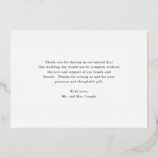 Zonnebloem Rustic Fall Wedding Hartelijk dank Folie Uitnodiging (Achterkant)