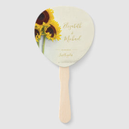 Zonnebloem Rustic Floral Gold Colored Wedding Handwaaier