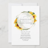 Zonnebloem Rustic Geometric Celebration of Life Kaart (Voorkant)