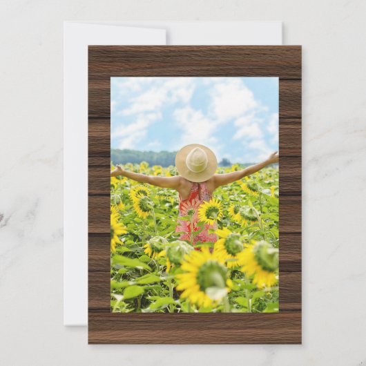 Zonnebloem Rustic Geometric Celebration of Life Kaart (Achterkant)