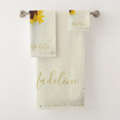 Zonnebloem Rustic Gold Yellow Modern Bad Handdoek (Insitu)