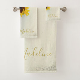 Zonnebloem Rustic Gold Yellow Modern Bad Handdoek