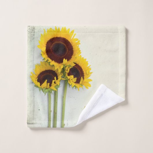 Zonnebloem Rustic Gold Yellow Modern Bad Handdoek (Wasdoekje)