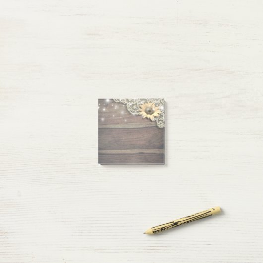 Zonnebloem Rustic & Hood Lichten Post-it® Notes (Op bureau)