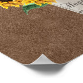 Zonnebloem Rustic Mason Jar Wedding Guest Book Sig Poster (Hoek)