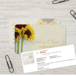 Zonnebloem Rustic Modern Stylish Gold Visitekaartje