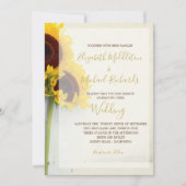 Zonnebloem Rustic Modern Typography Wedding Kaart (Voorkant)