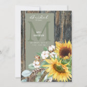 Zonnebloem Rustic Vrijgezellenfeest van hout Kaart (Voorkant)