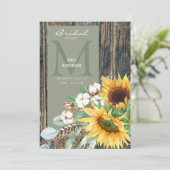 Zonnebloem Rustic Vrijgezellenfeest van hout Kaart (Staand voorkant)