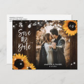 Zonnebloem Rustic Wood Foto bewaart het Briefkaart (Voorkant / Achterkant)