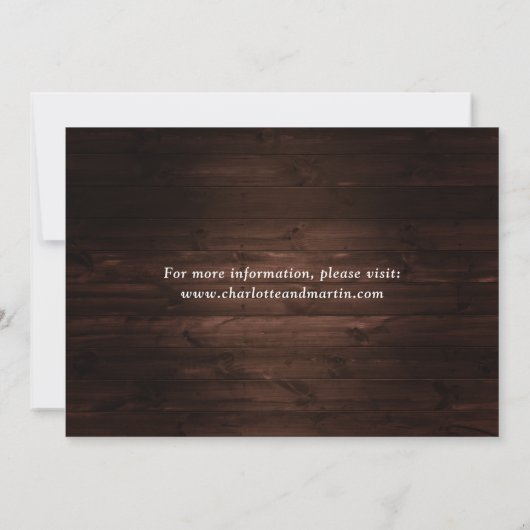 Zonnebloem Rustic Wood Lights Weddenfoto Save The Date (Achterkant)