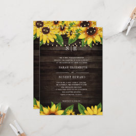 Zonnebloem Rustic Wood String repetitie diner Kaart