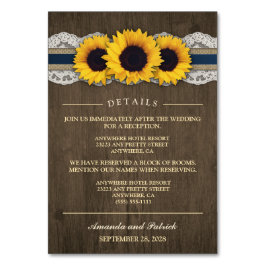 Zonnebloem Rustiek Blauw Receptie + Hotel Kaarten