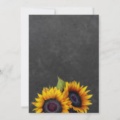 Zonnebloem rustiek elegant script krijtbord bruilo kaart (Achterkant)