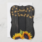 Zonnebloem rustiek goud elegante schuur hout bruil kaart (Achterkant)