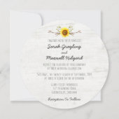 Zonnebloem & Rustiek Hout Boerderij bruiloft uitno Kaart (Voorkant)