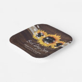 Zonnebloem Rustiek Hout Burlap Lace Wedding Papieren Bordje (Gebogen)