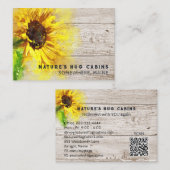 *~* Zonnebloem Rustiek Land AP49 Noodlijdend Hout Visitekaartje (Voorkant / Achterkant)