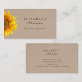 Zonnebloem. Rustieke bloem. Bloemvakman Visitekaartje (Voorkant / Achterkant)