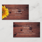 Zonnebloem. Rustieke bloem. Country professional Visitekaartje (Voorkant / Achterkant)