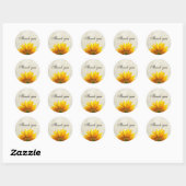 Zonnebloem. Rustieke bloem. Floral bruiloft dank u Ronde Sticker (Vel)