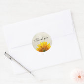 Zonnebloem. Rustieke bloem. Floral bruiloft dank u Ronde Sticker (Envelop)