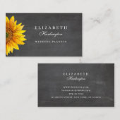 Zonnebloem. Rustieke bloem. schoolbordprofessional Visitekaartje (Voorkant / Achterkant)