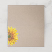 Zonnebloem. Rustieke bloemenbruiloft. Landenbloem Plaatskaartje (Buitenkant ongevouwen)
