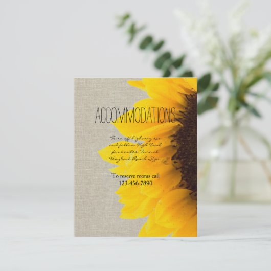 Zonnebloem rustieke bruiloft accommodaties Kaart (Staand voorkant)