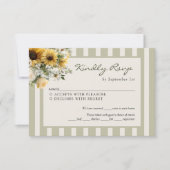Zonnebloem Rustieke Bruiloft RSVP Kaartje (Voorkant)