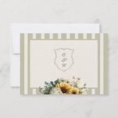 Zonnebloem Rustieke Bruiloft RSVP Kaartje (Achterkant)