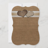 Zonnebloem Rustieke Country Burlap Wedding Kaart (Achterkant)