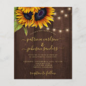 Zonnebloem rustieke elegante script schuur houten  (Voorkant)