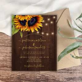 Zonnebloem rustieke elegante script schuur houten 