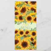 Zonnebloem Rustieke Gele Bloemen Menu (Achterkant)