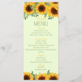 Zonnebloem Rustieke Gele Bloemen Menu (Voorkant)