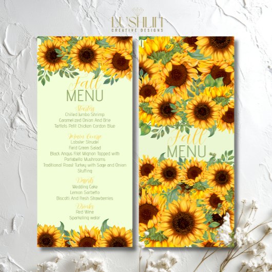 Zonnebloem Rustieke Gele Bloemen Menu