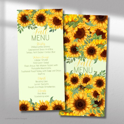 Zonnebloem Rustieke Gele Bloemen Menu