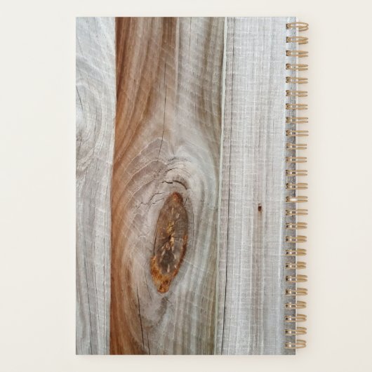 Zonnebloem rustieke land fotografische houtnerf planner (Achterkant)