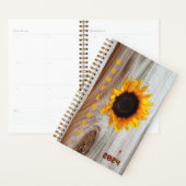 Zonnebloem rustieke land fotografische houtnerf planner (Display)