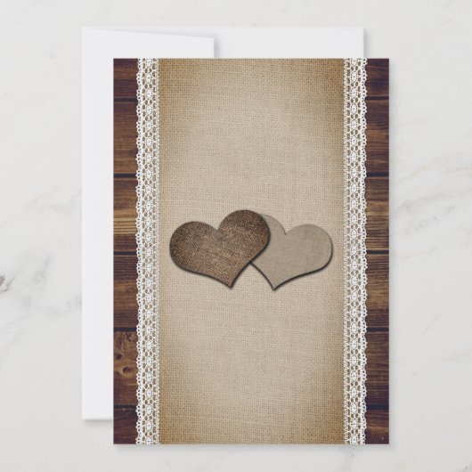 Zonnebloem rustieke land hout jute kant bruiloft save the date (Achterkant)