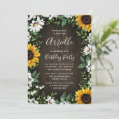 Zonnebloem Rustieke Landelijke Houten Boho Verjaar Kaart (Staand voorkant)