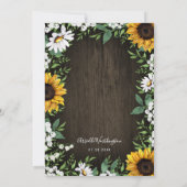 Zonnebloem Rustieke Landelijke Houten Boho Verjaar Kaart (Achterkant)