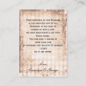 zonnebloem rustieke mason jar Gift register Kaarte Informatiekaartje (Achterkant)