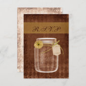 Zonnebloem Rustieke Mason Jar RSVP kaarten 3.5 x 5 (Voorkant / Achterkant)