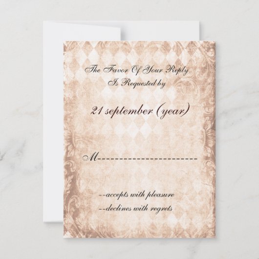 Zonnebloem rustieke metselaar bruiloft RSVP (Achterkant)