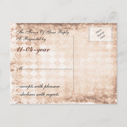 Zonnebloem rustieke metselaar bruiloft RSVP Uitnodiging Briefkaart (Achterkant)