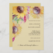 Zonnebloem rustieke pastel Waterverf Art Kaart (Voorkant / Achterkant)